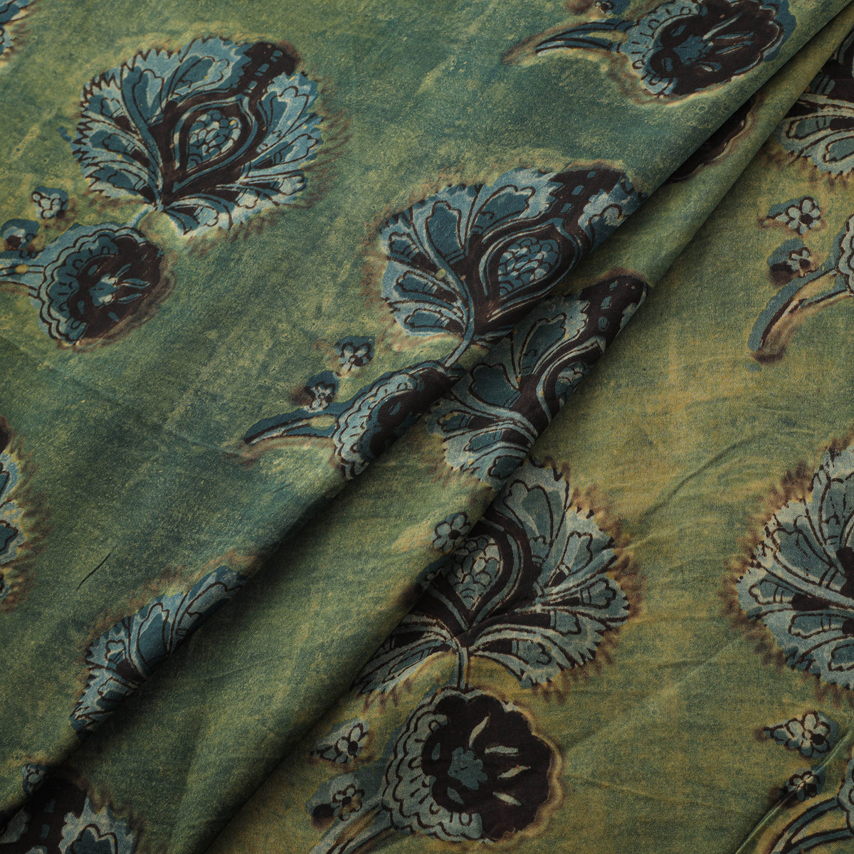 Pomegranate Peel Hand Block Print Modal Silk Fabric 06