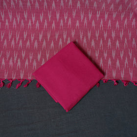 Pochampally Ikat Cotton Unstitched Dress Material: Kurta, Bottom with Dupatta 01