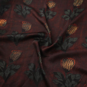 Pomegranate Peel Hand Block Print Modal Silk Fabric 07