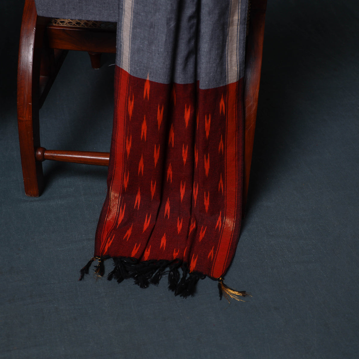 Pochampally Ikat Cotton Unstitched Dress Material: Kurta, Bottom with Dupatta 02