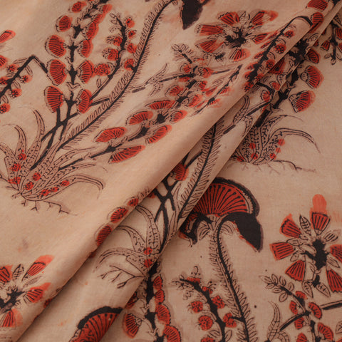Pomegranate Peel Hand Block Print Modal Silk Fabric 08