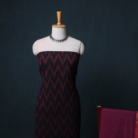 Pochampally Ikat Cotton Unstitched Dress Material: Kurta, Bottom with Dupatta 03