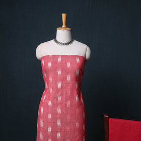 Pochampally Ikat Cotton Unstitched Dress Material: Kurta, Bottom with Dupatta 04