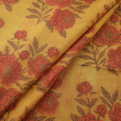 Pomegranate Peel Hand Block Print Cotton Fabric 02