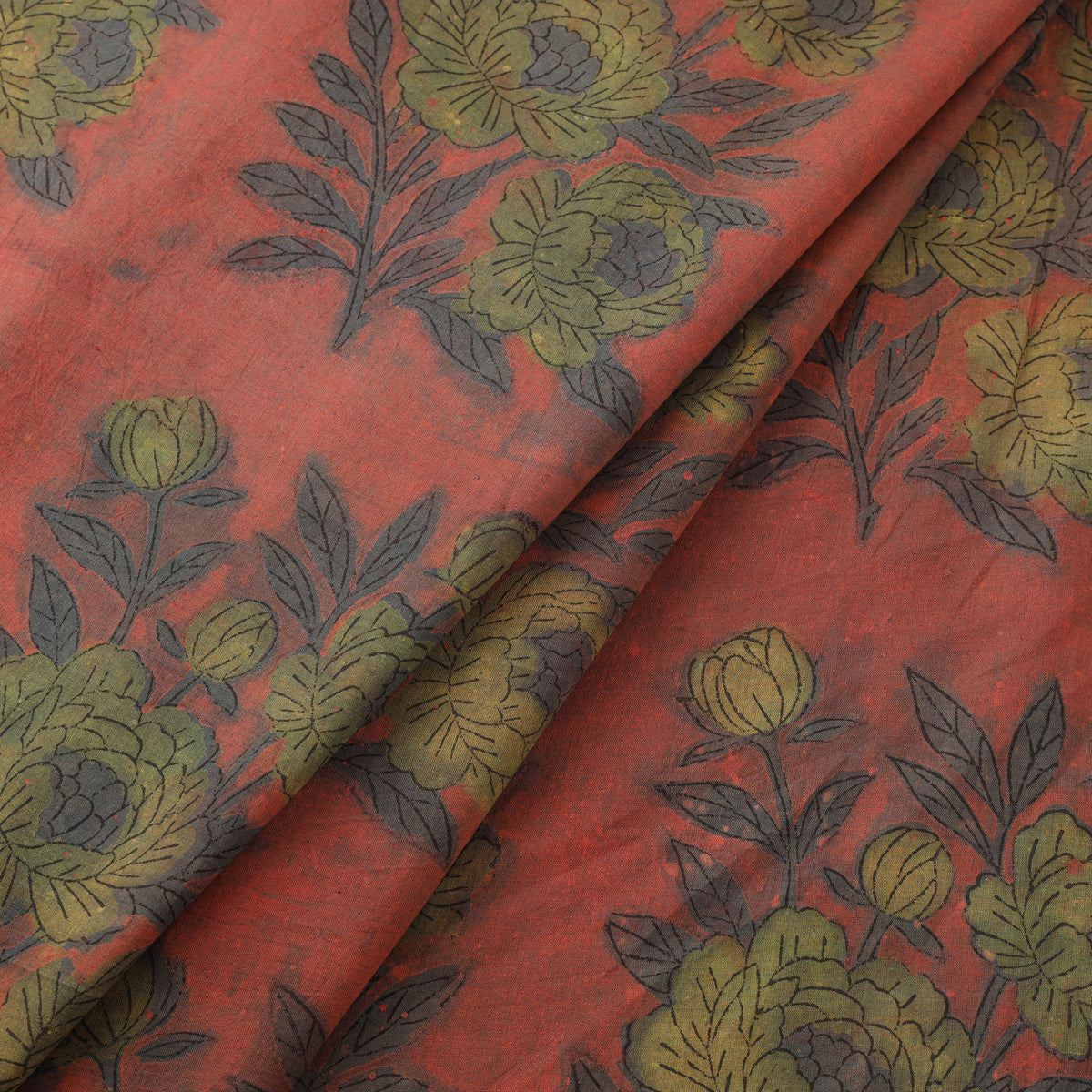 Pomegranate Peel Hand Block Print Cotton Fabric 03
