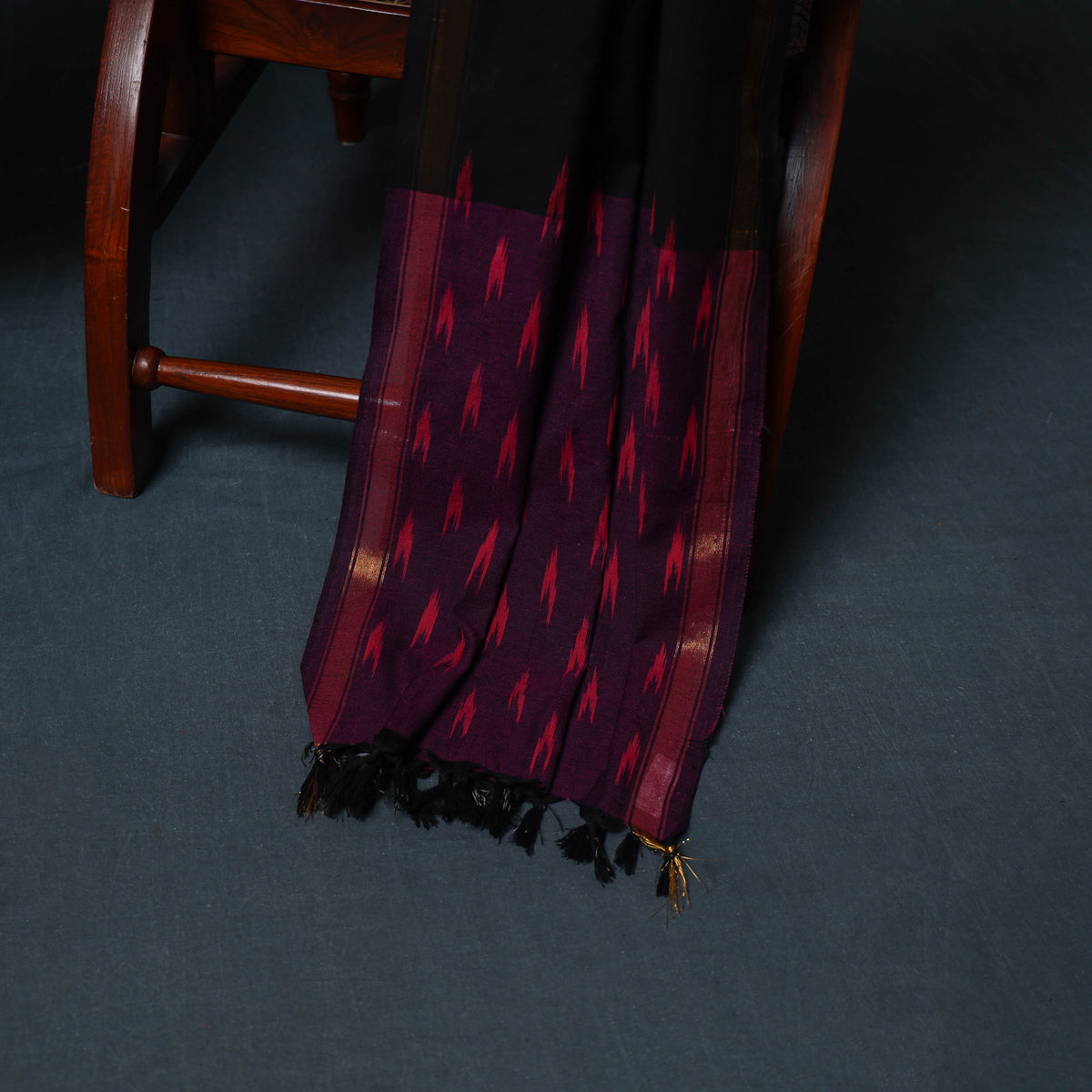 Pochampally Ikat Cotton Unstitched Dress Material: Kurta, Bottom with Dupatta 05