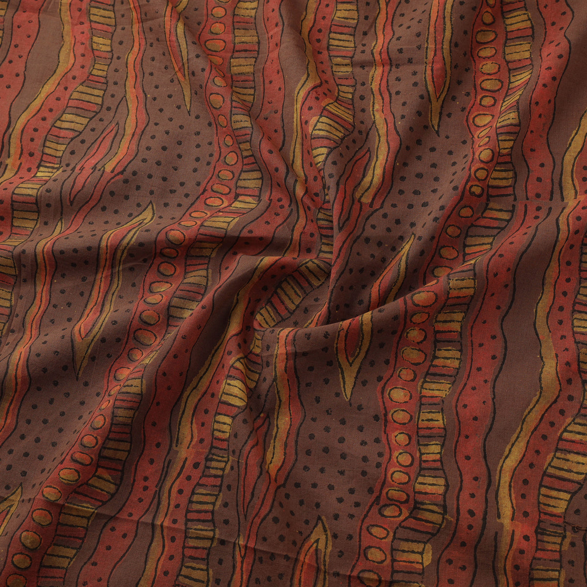 Pomegranate Peel Hand Block Print Cotton Fabric 05
