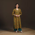 Ajrakh Hand Block Print Natural Dyed Cotton Straight Long Kurta for women 26
