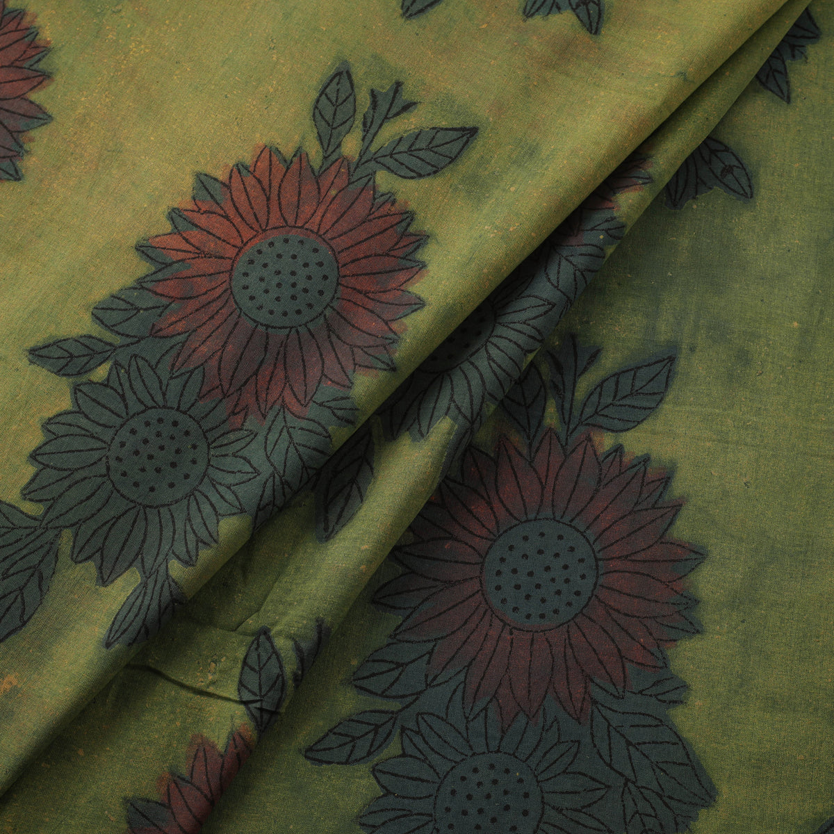Pomegranate Peel Hand Block Print Cotton Fabric 07