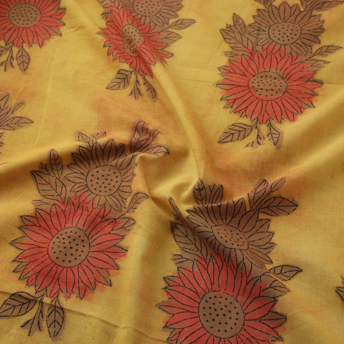 Pomegranate Peel Hand Block Print Cotton Fabric 10