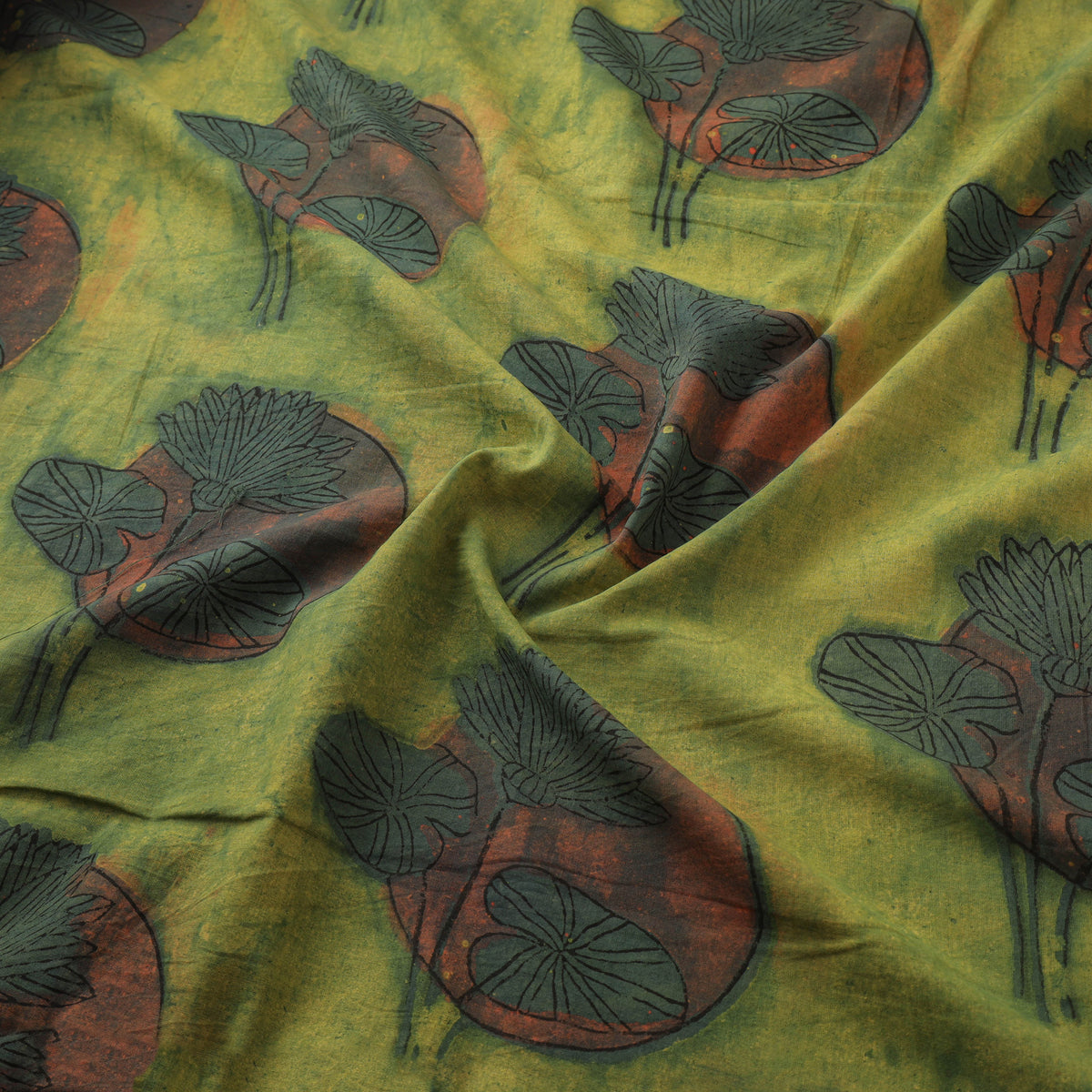 Pomegranate Peel Hand Block Print Cotton Fabric 11