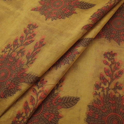 Pomegranate Peel Hand Block Print Cotton Fabric 12