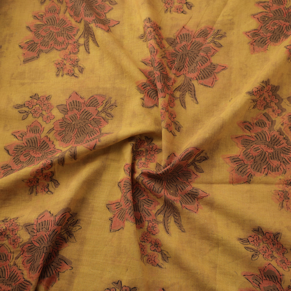 Pomegranate Peel Hand Block Print Cotton Fabric 22