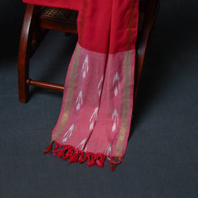 Pochampally Ikat Cotton Unstitched Dress Material: Kurta, Bottom with Dupatta 09