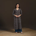 Ajrakh Hand Block Print Natural Dyed Cotton Straight Long Kurta for women 18