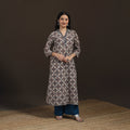 Ajrakh Hand Block Print Natural Dyed Cotton Straight Long Kurta for women 21