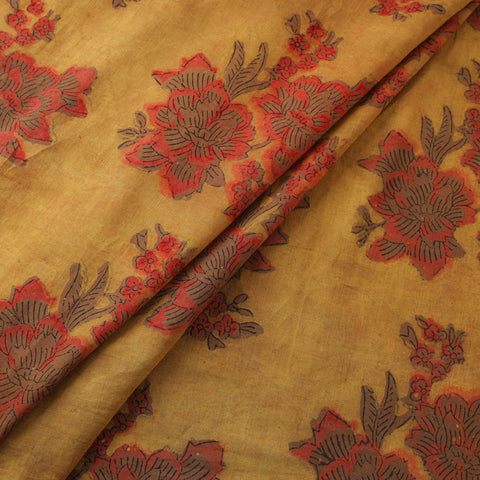 Pomegranate Peel Hand Block Print Cotton Fabric 14