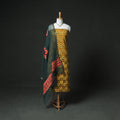 Ajrakh Block Print Natural Dyed Cotton Unstitched Dress Material: Kurta & Dupatta with Jewellery 13