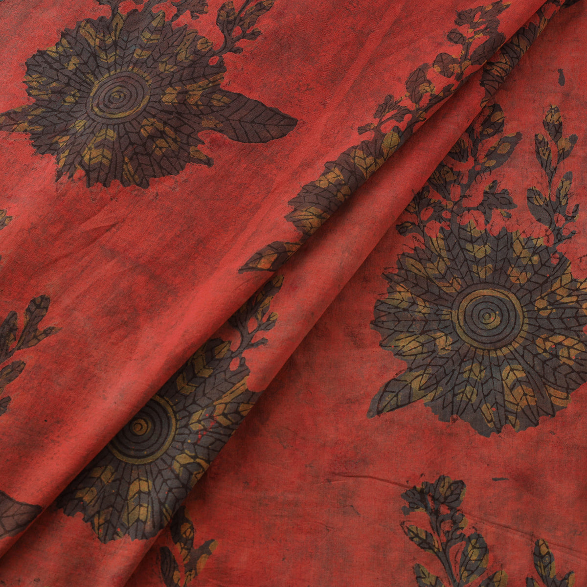 Pomegranate Peel Hand Block Print Cotton Fabric 18