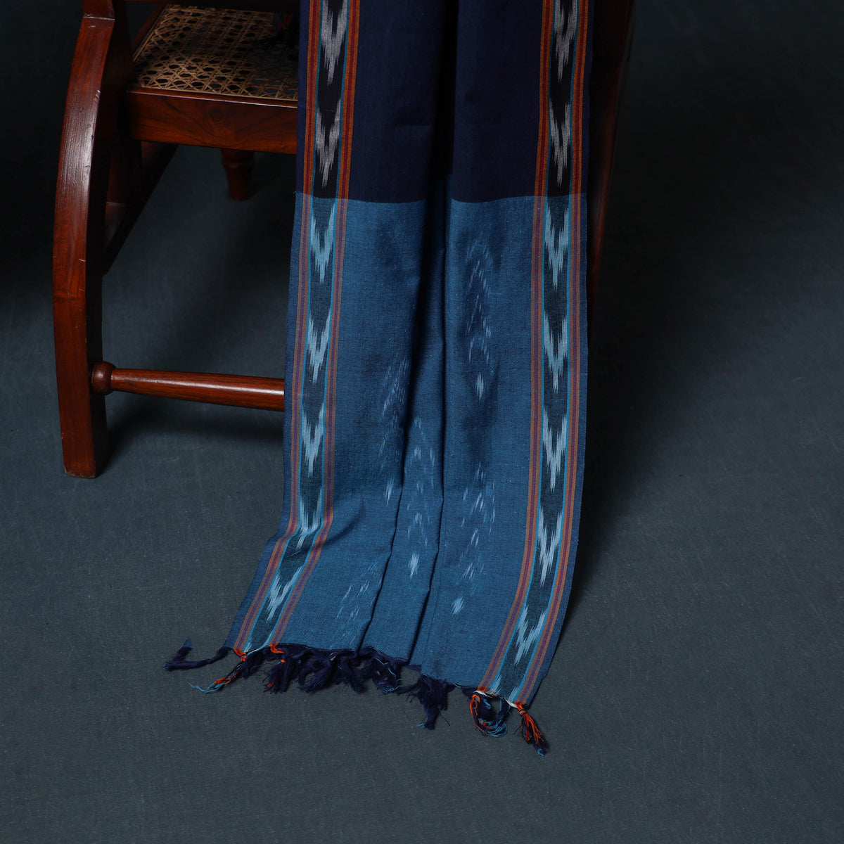 Pochampally Ikat Cotton Unstitched Dress Material: Kurta, Bottom with Dupatta 11