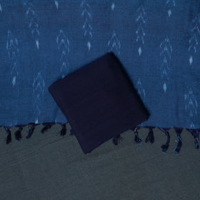 Pochampally Ikat Cotton Unstitched Dress Material: Kurta, Bottom with Dupatta 11
