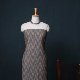 Pochampally Ikat Cotton Unstitched Dress Material: Kurta, Bottom with Dupatta 12