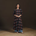 Ajrakh Hand Block Print Natural Dyed Cotton A-Line Long Kurta for women 38