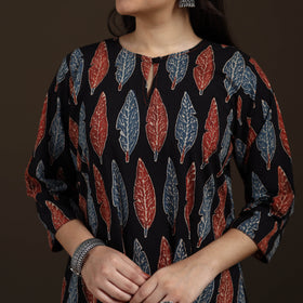 Ajrakh Hand Block Print Natural Dyed Cotton A-Line Long Kurta for women 38
