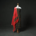 Ajrakh Block Print Natural Dyed Cotton Unstitched Dress Material: Kurta & Dupatta with Jewellery 16