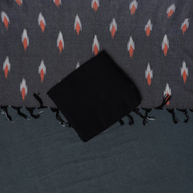 Pochampally Ikat Cotton Unstitched Dress Material: Kurta, Bottom with Dupatta 14