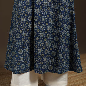 Ajrakh Hand Block Print Natural Dyed Cotton Sleeveless A-Line Long Kurta for women 33
