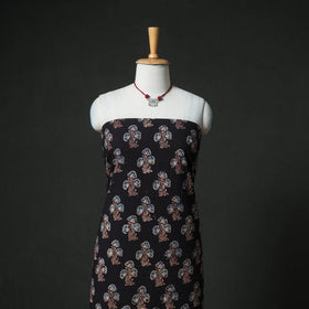 Ajrakh Block Print Natural Dyed Cotton Unstitched Dress Material: Kurta & Dupatta with Jewellery 18