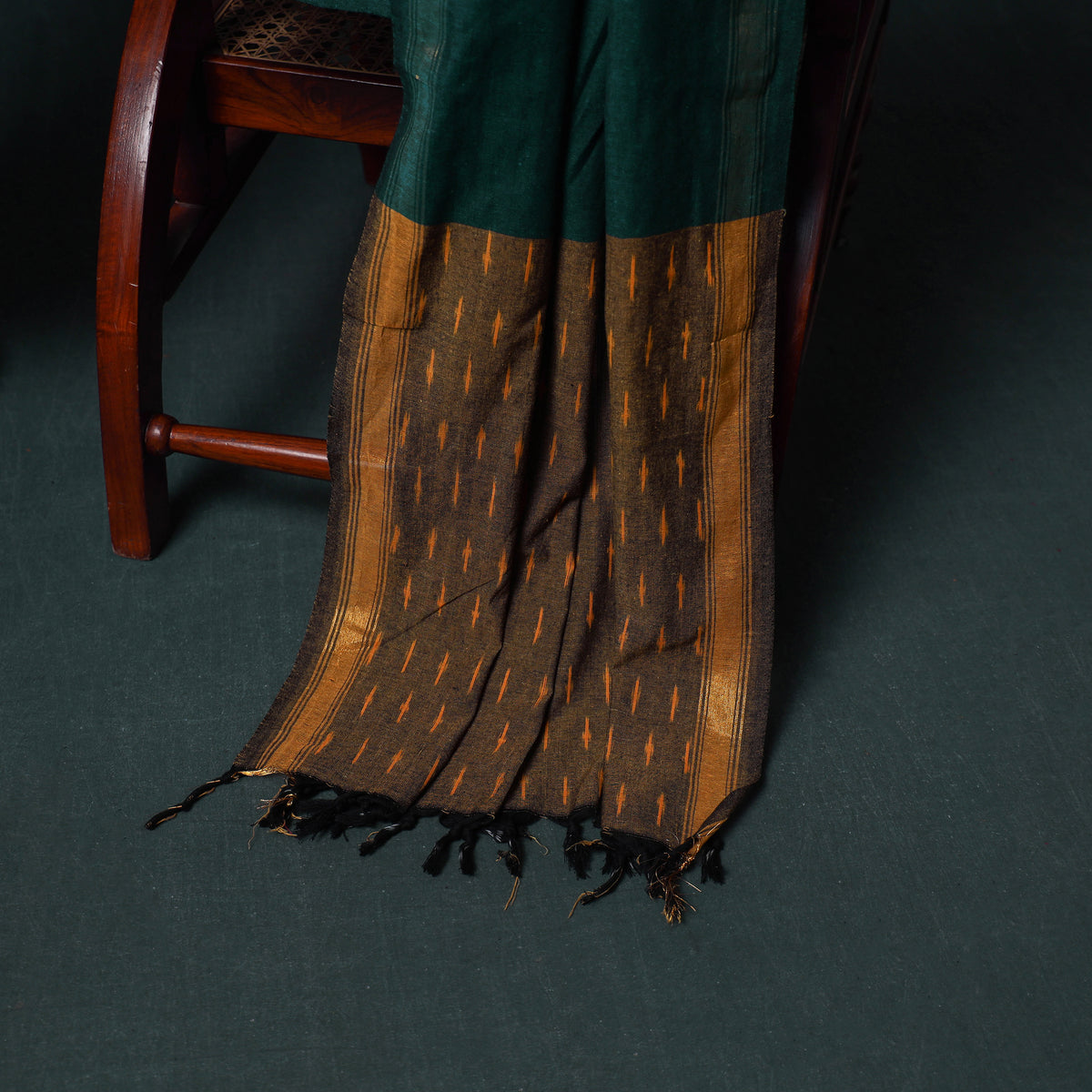 Pochampally Ikat Cotton Unstitched Dress Material: Kurta, Bottom with Dupatta 16