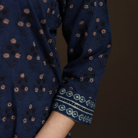 Ajrakh Hand Block Print Natural Dyed Cotton Straight Long Kurta for women 30