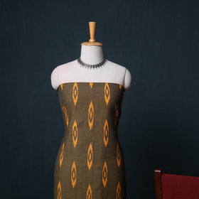 Pochampally Ikat Cotton Unstitched Dress Material: Kurta, Bottom with Dupatta 17