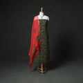 Ajrakh Block Print Natural Dyed Cotton Unstitched Dress Material: Kurta & Dupatta with Jewellery 20