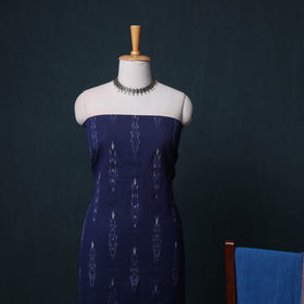 Pochampally Ikat Cotton Unstitched Dress Material: Kurta, Bottom with Dupatta 18