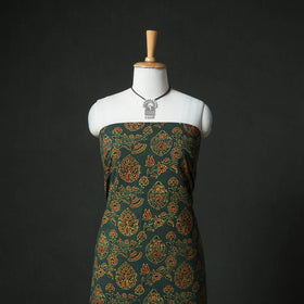 Ajrakh Block Print Natural Dyed Cotton Unstitched Dress Material: Kurta & Dupatta with Jewellery 20