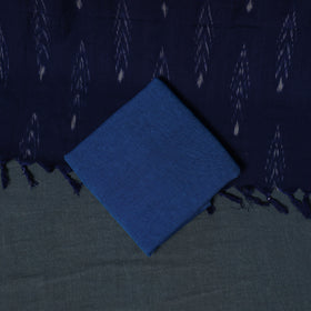 Pochampally Ikat Cotton Unstitched Dress Material: Kurta, Bottom with Dupatta 18