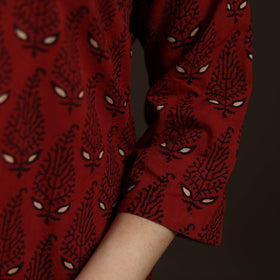 Ajrakh Hand Block Print Natural Dyed Cotton Straight Long Kurta for women 25