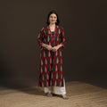 Ajrakh Hand Block Print Natural Dyed Cotton Straight Long Kurta for women 02