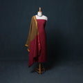 Pochampally Ikat Cotton Unstitched Dress Material: Kurta, Bottom with Dupatta 19