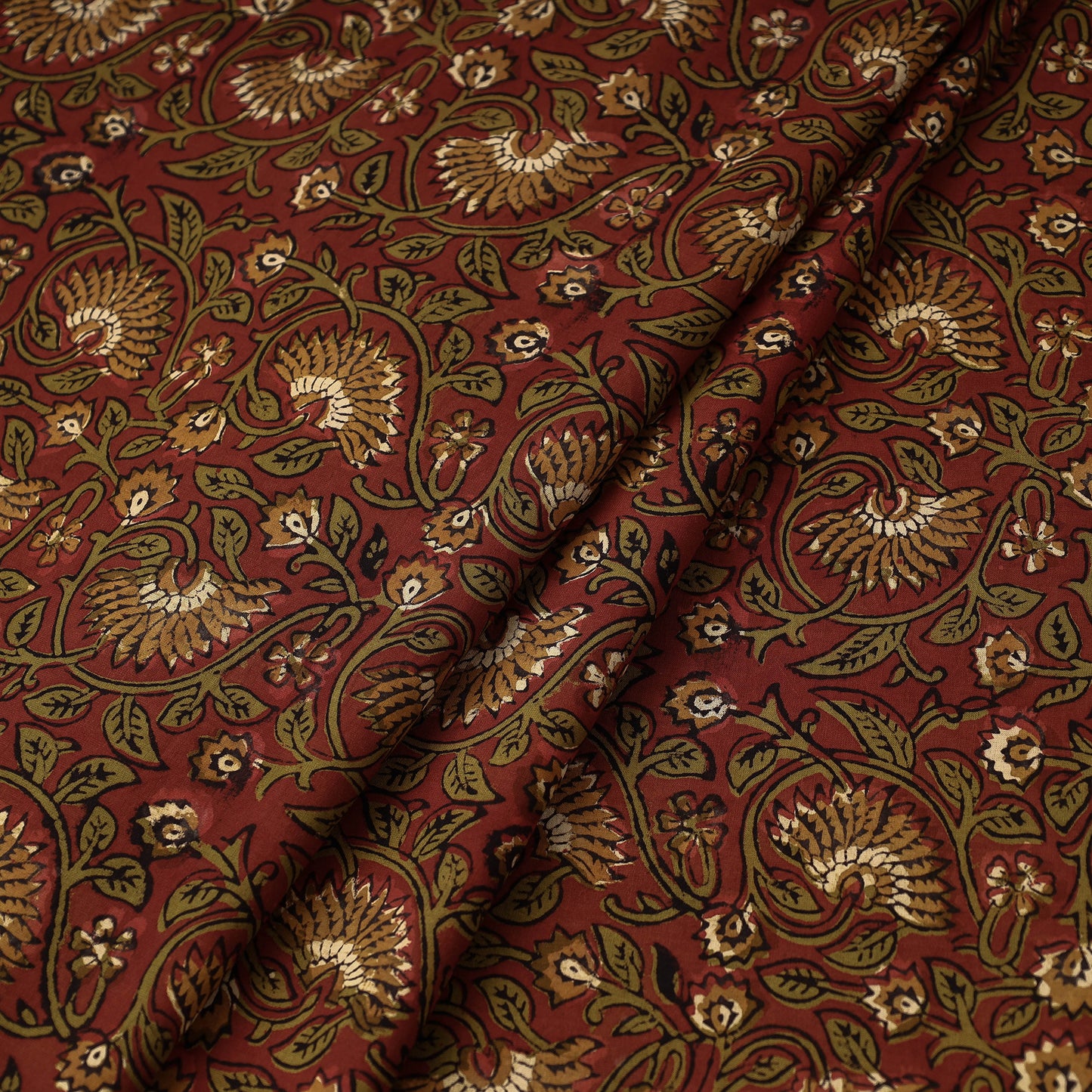 Brown - Bagru Block Printed Cotton Fabric