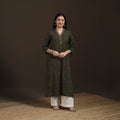 Ajrakh Hand Block Print Natural Dyed Cotton Straight Long Kurta for women 22