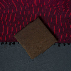 Pochampally Ikat Cotton Unstitched Dress Material: Kurta, Bottom with Dupatta 19
