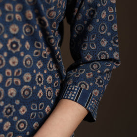Ajrakh Hand Block Print Natural Dyed Cotton Straight Long Kurta for women 03