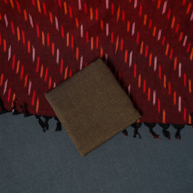 Pochampally Ikat Cotton Unstitched Dress Material: Kurta, Bottom with Dupatta 21
