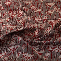 Brown - Bindaas Natural Dyed Cotton Block Print Fabric 11