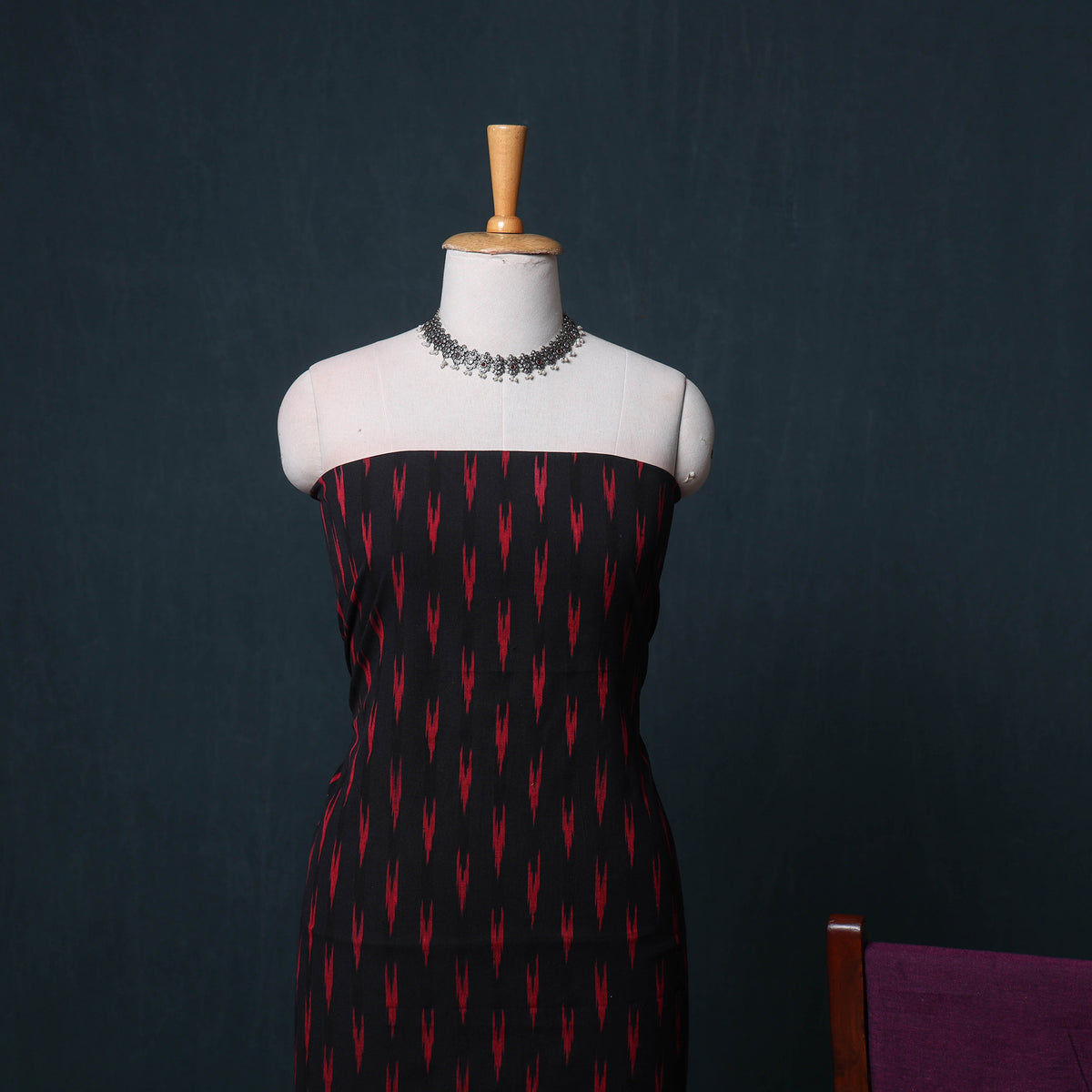 Pochampally Ikat Cotton Unstitched Dress Material: Kurta, Bottom with Dupatta 22