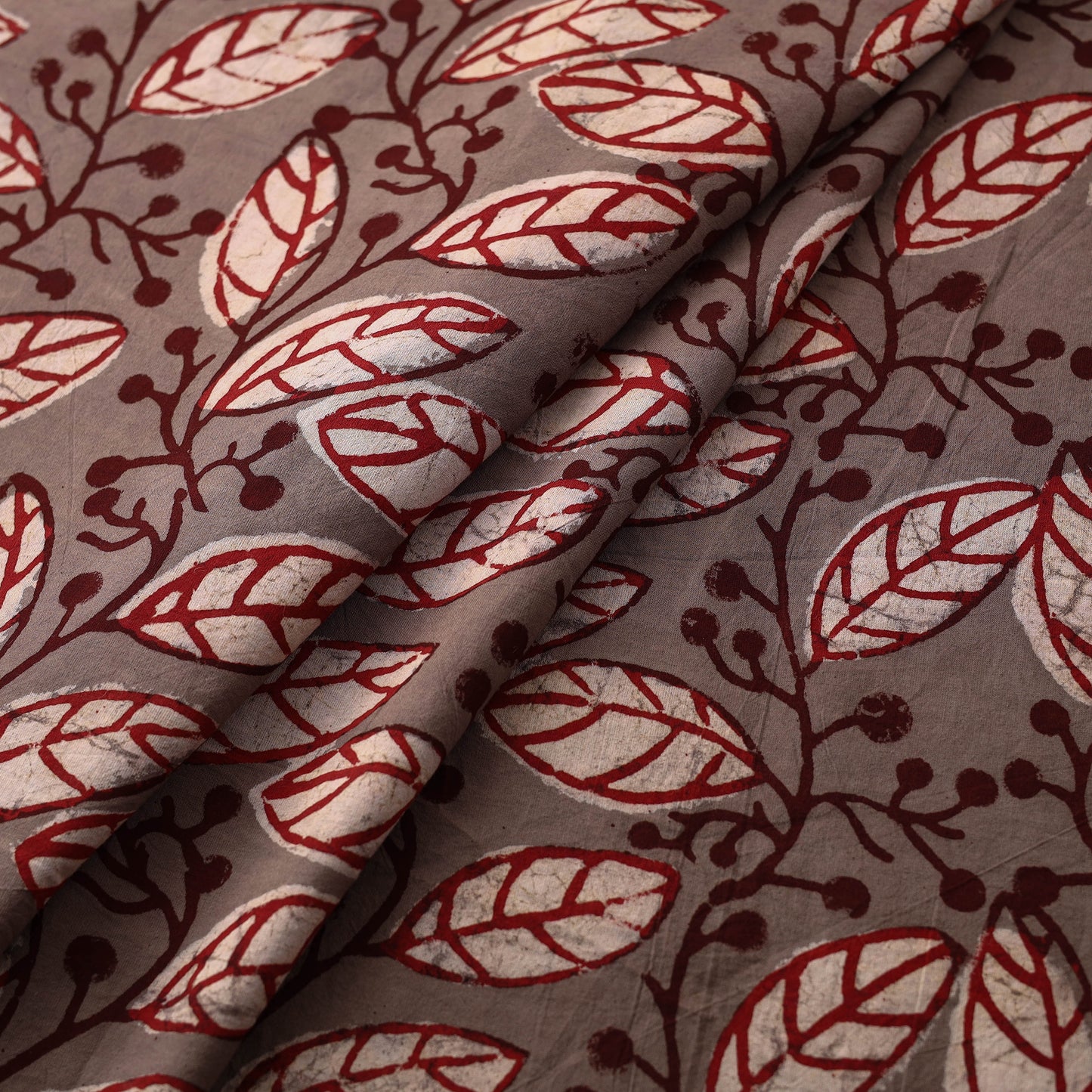 Brown - Bindaas Natural Dyed Cotton Block Print Fabric 10